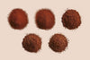 Five different coffee grind consistencies.