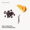 Tasting notes: dried fruit, citrus and baking spice