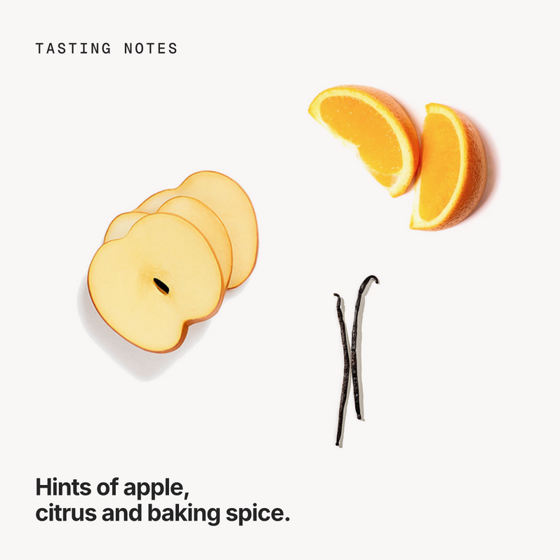 Tasting notes: apple, citrus and baking spice