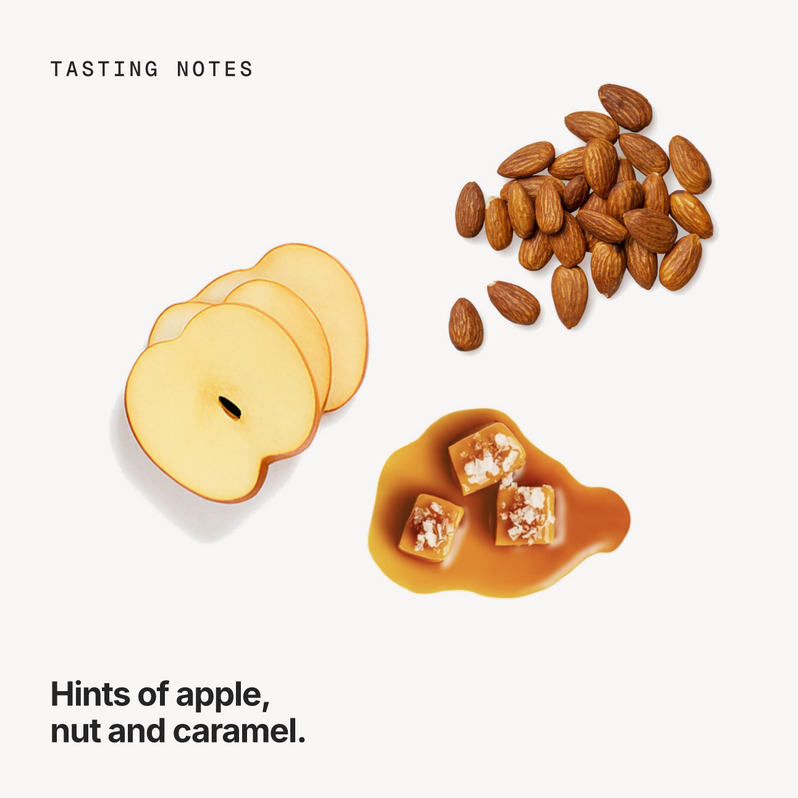 Tasting notes: apple, nut and caramel