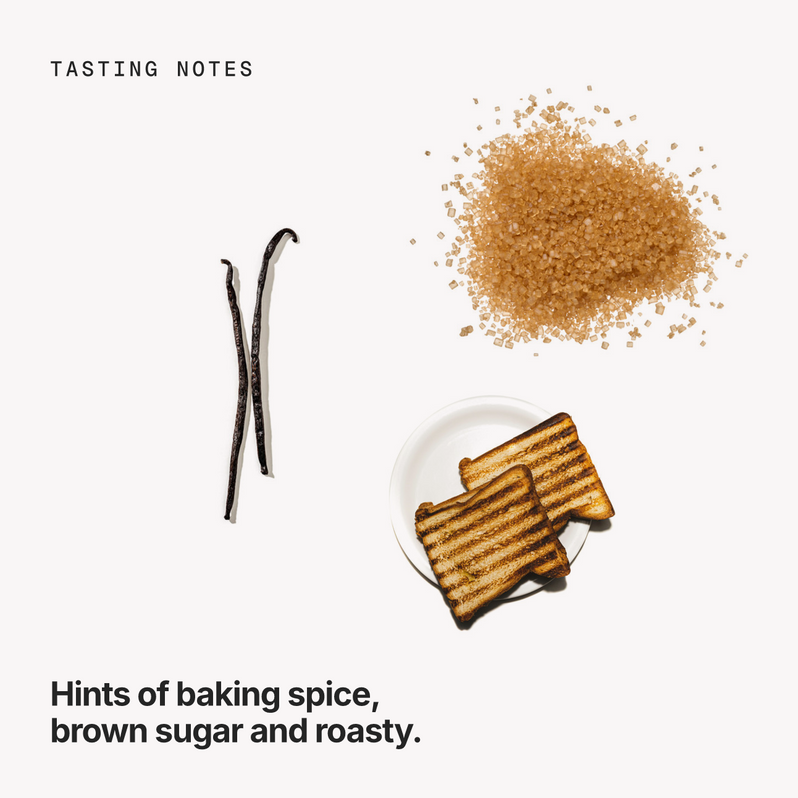 Tasting notes: baking spice, brown sugar and roasty