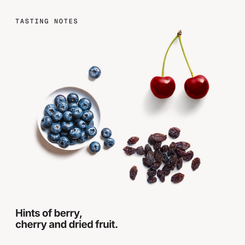 Tasting notes: berry, cherry and dried fruit