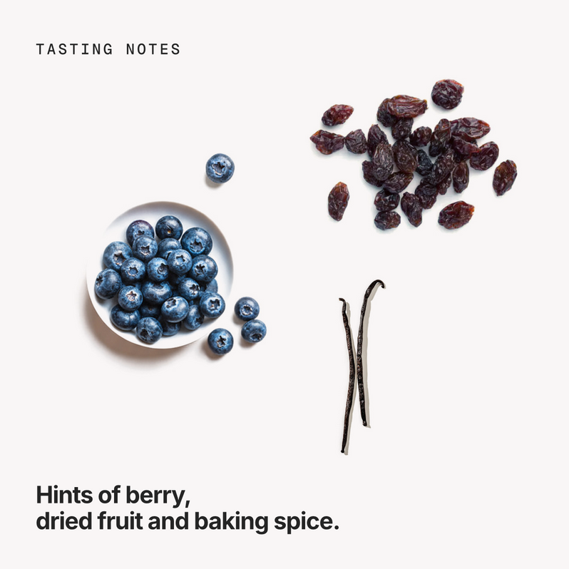 Tasting notes: berry, dried fruit and baking spice