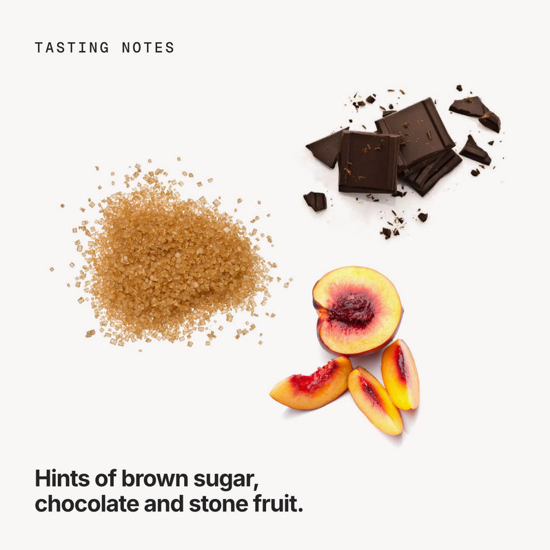 Tasting notes: brown sugar, chocolate and stone fruit
