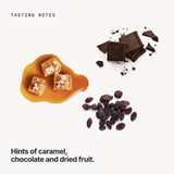 Tasting notes: caramel, chocolate and dried fruit