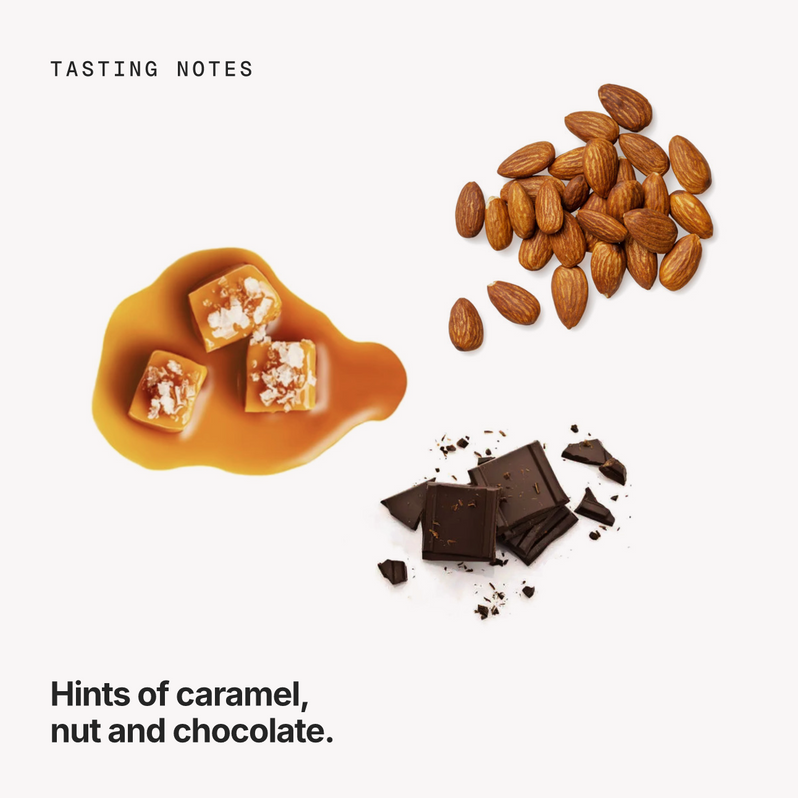 Tasting notes: caramel, nut and chocolate
