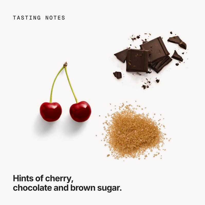 Tasting notes: cherry, chocolate and brown sugar