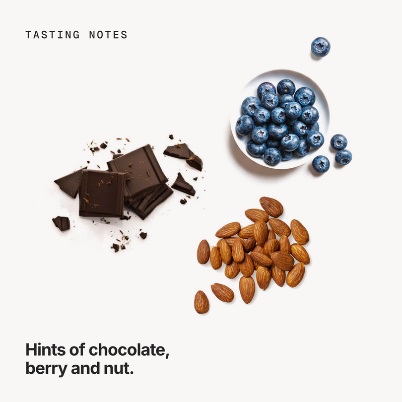 Tasting notes: chocolate, berry and nut