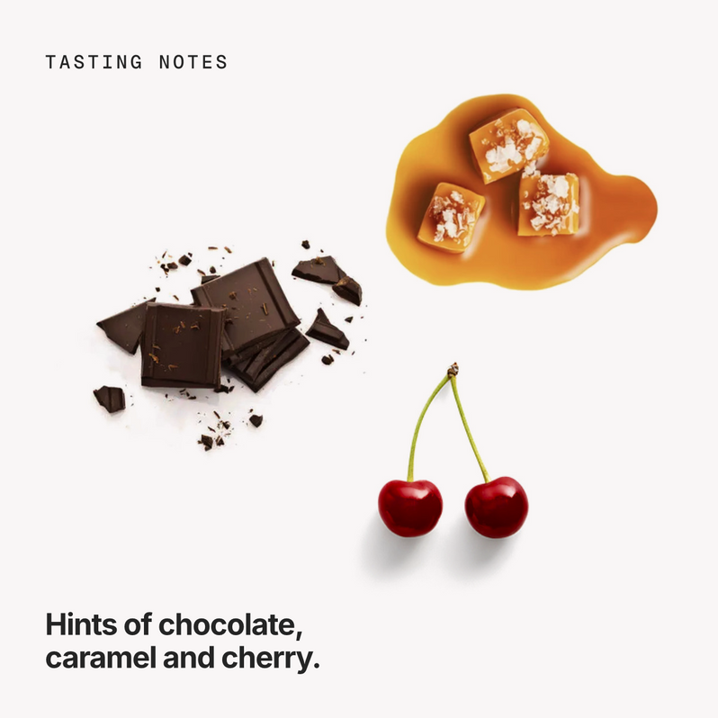 Tasting notes: chocolate, caramel and cherry