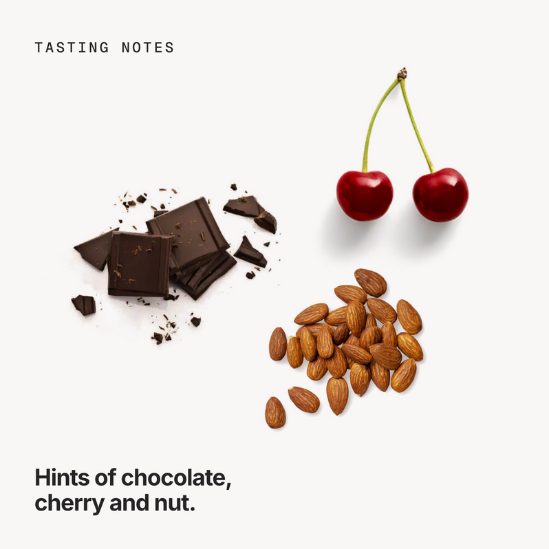 Tasting notes: chocolate, cherry and nut