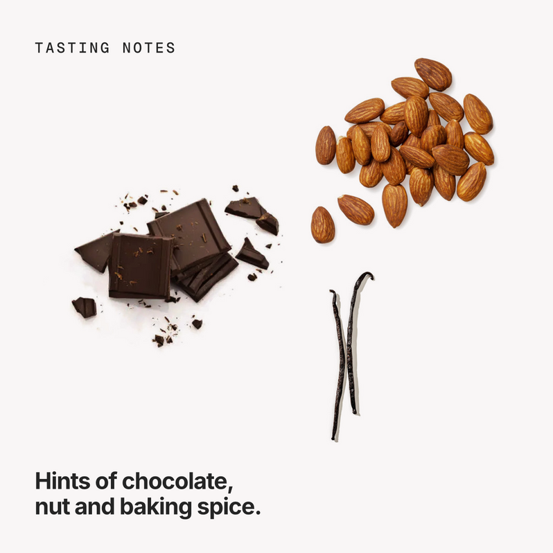 Tasting notes: chocolate, nut and baking spice