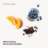 Tasting notes: citrus, berry and chocolate