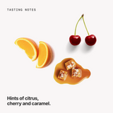 Tasting notes: citrus, cherry and caramel