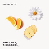 Tasting notes: citrus, floral and apple