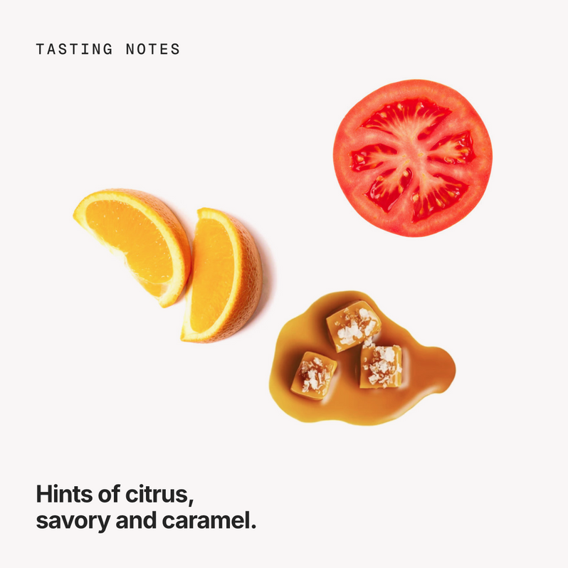 Tasting notes: citrus, savory and caramel