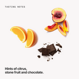Tasting notes: citrus, stone fruit and chocolate