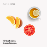 Tasting notes: citrus, tea and savory