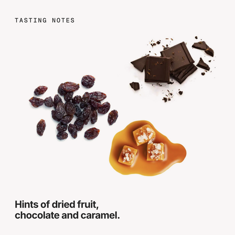 Tasting notes: dried fruit, chocolate and caramel