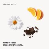 Tasting notes: floral, citrus and chocolate