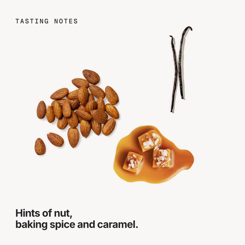 Tasting notes: nut, baking spice and caramel