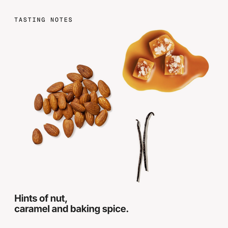 Tasting notes: nut, caramel and baking spice