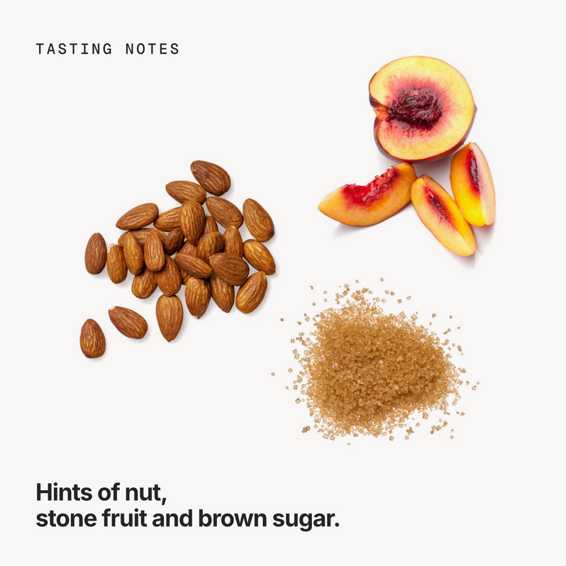 Tasting notes: nut, stone fruit and brown sugar