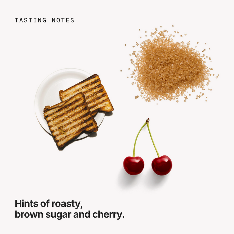 Tasting notes: roasty, brown sugar and cherry