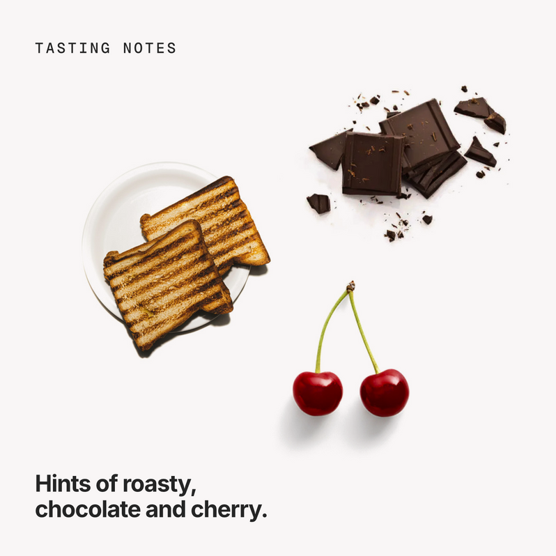 Tasting notes: roasty, chocolate and cherry
