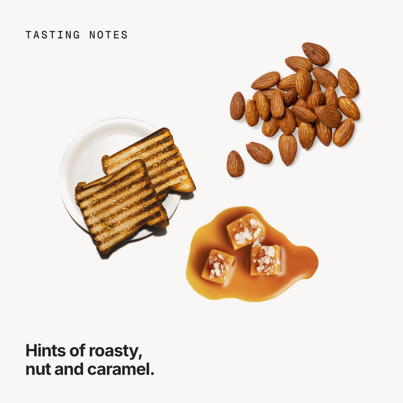 Tasting notes: roasty, nut and caramel