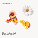 Tasting notes: stone fruit, floral and citrus