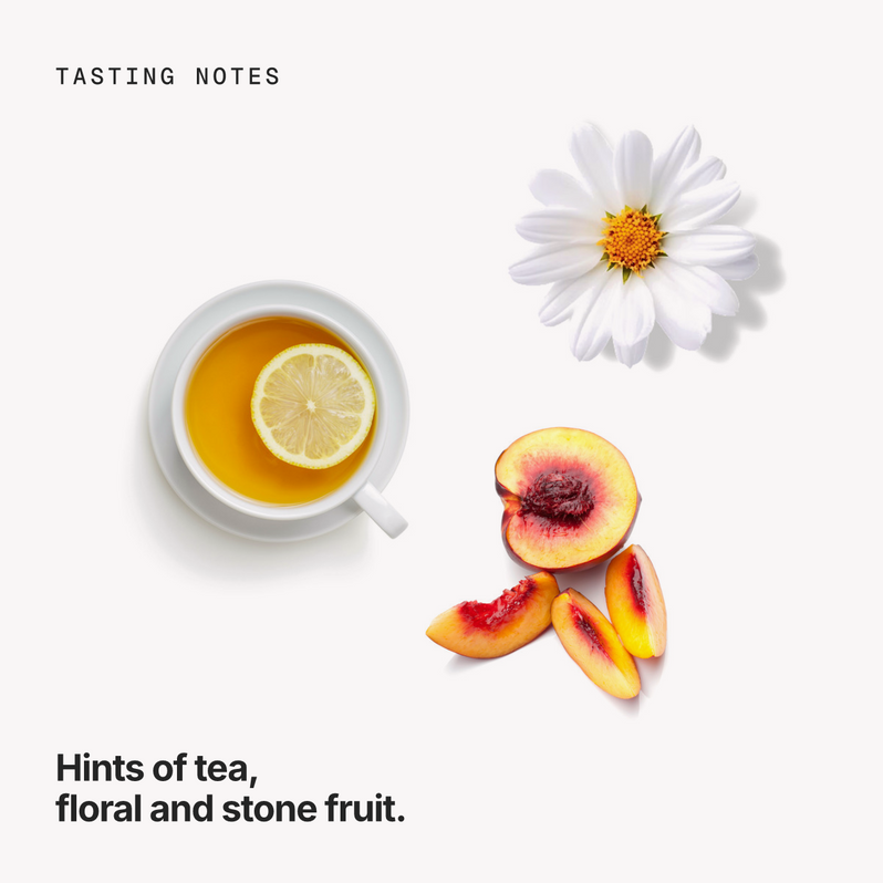 Tasting notes: tea, floral and stone fruit