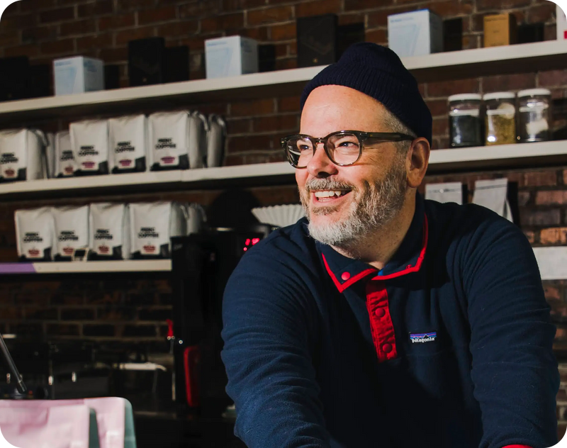 PERC's enthusiasm for tasty coffee and good times shows immediately — whether you're sipping their beans or just eyeing the bags.